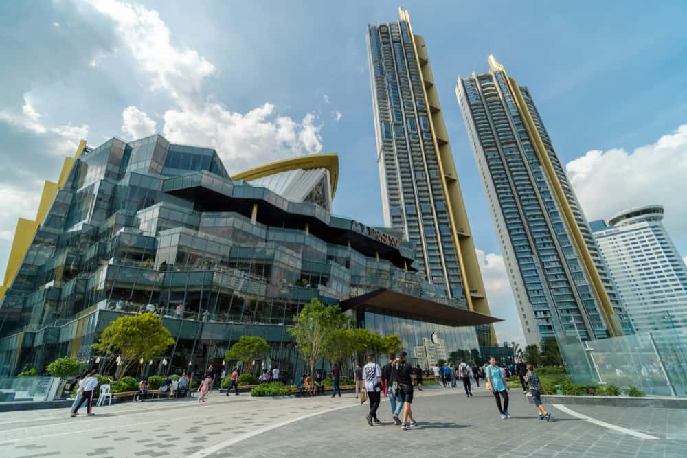 The newly opened (Novmember 2018) Icon Siam shopping mall is a state-of-the-art facility with high rise condos and hotels that broke the record for tallest building in Thailand. © Shutterstock
