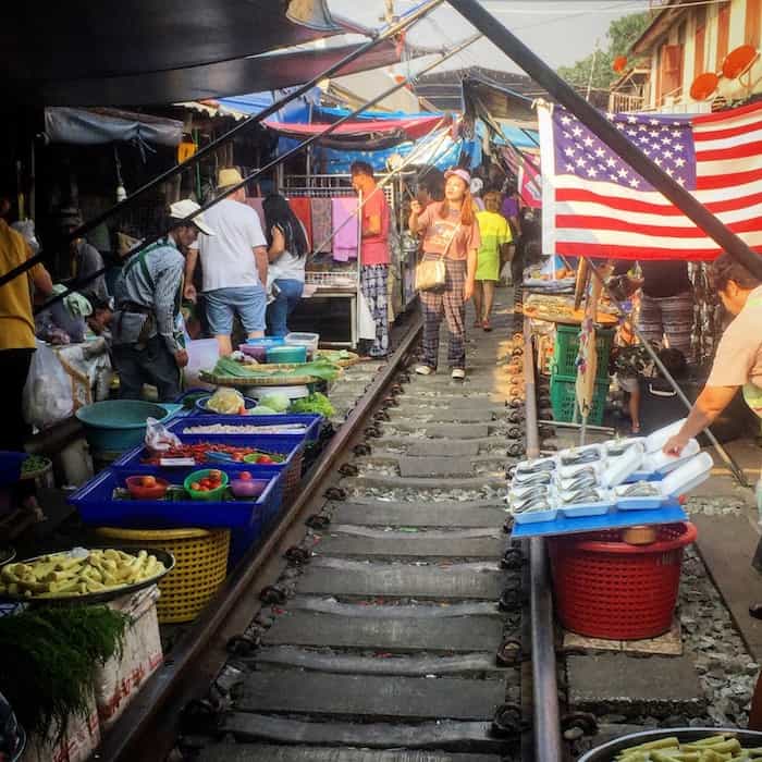 Maeklong Railway Market outside of Bangkok
